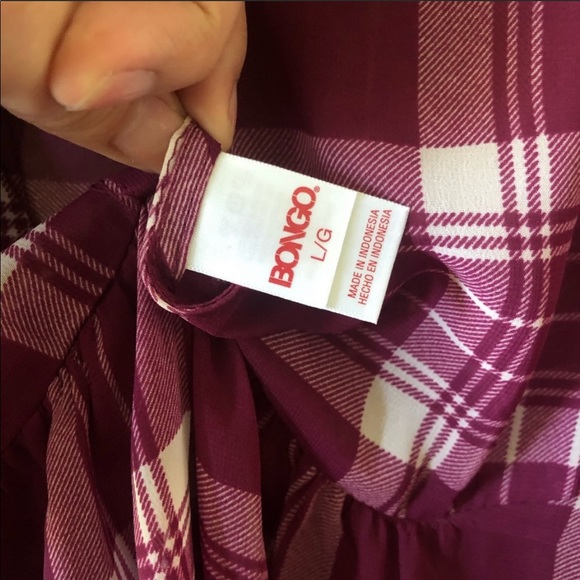 NWOT STRIPED BURGUNDY BLOUSE - Picture 4 of 4